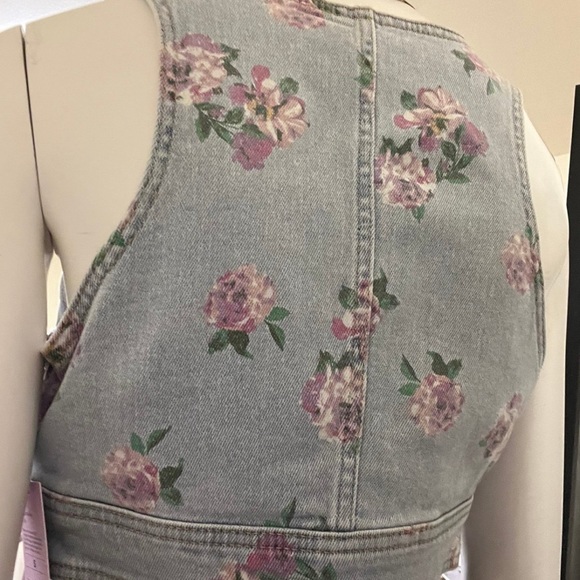 NWT - Wild Fable floral denim vest - Size S,XL - Picture 4 of 5